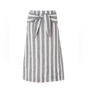 J.Crew Point Sur Nautical Striped Tie-Waist Linen MIDI Skirt